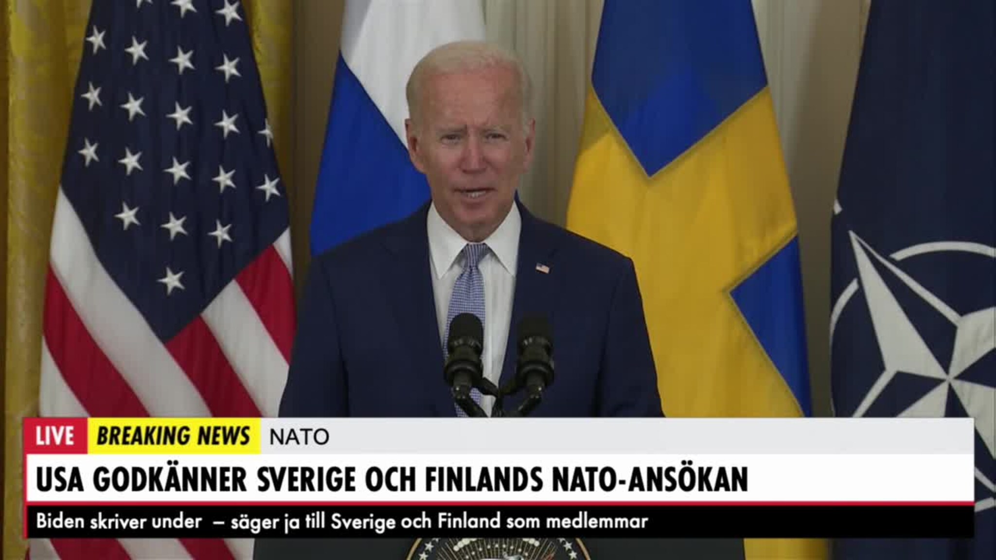 Här godkänner Biden Sverige och Finlands Nato-ansökan