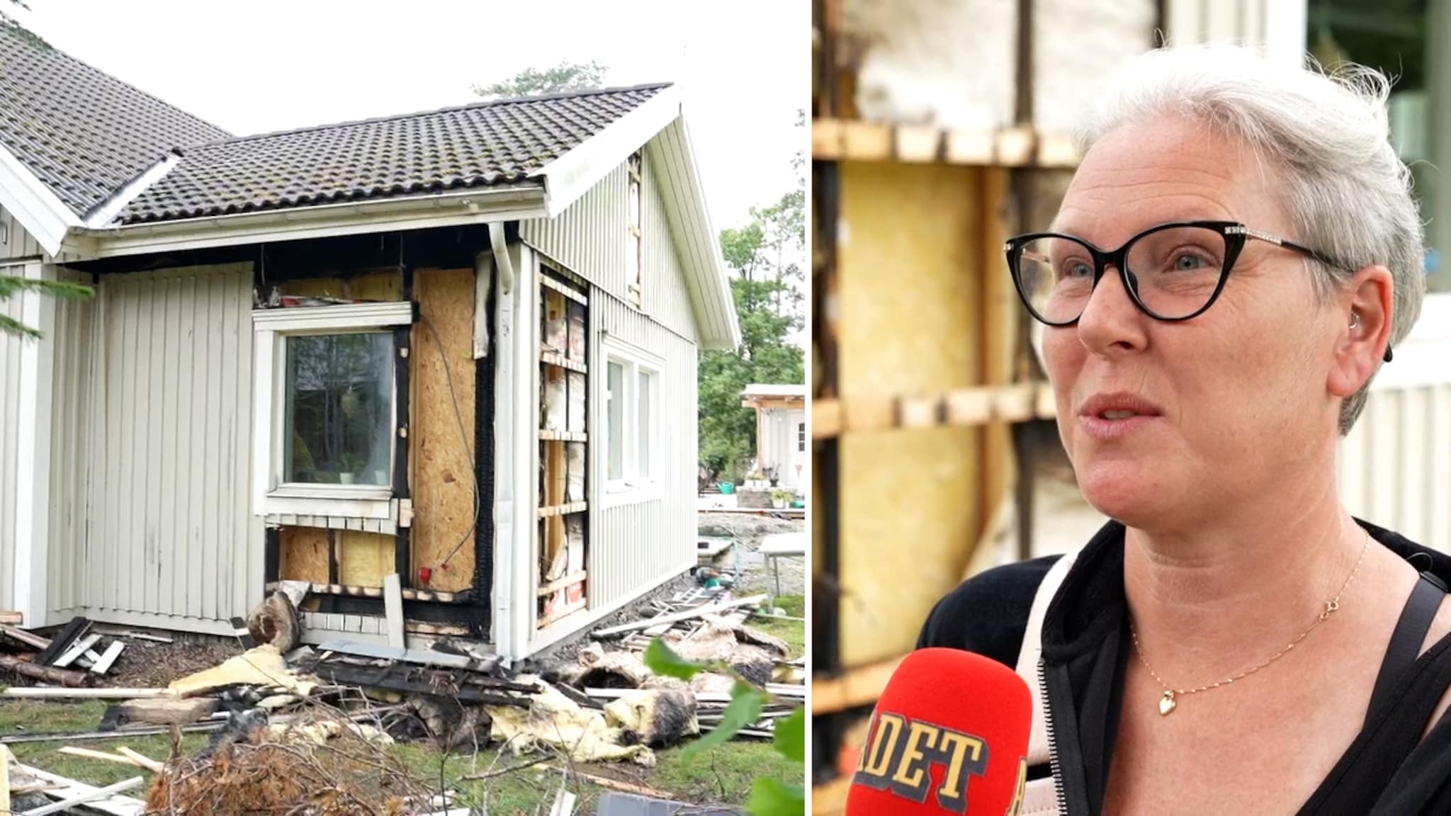 Blixten slog ner och elden bröt ut i Malins hus