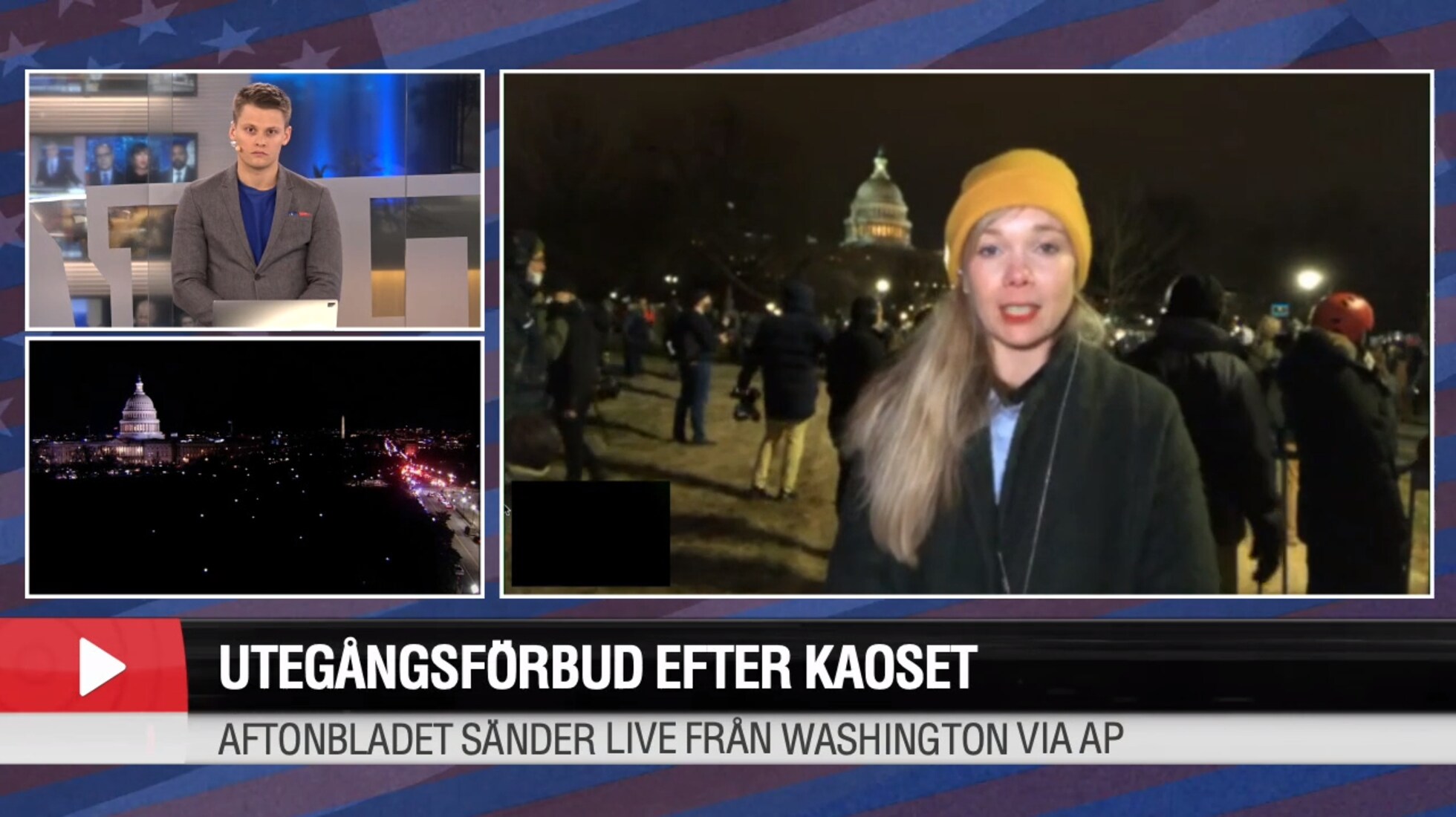 Utegångsförbud efter kaoset i Washington DC