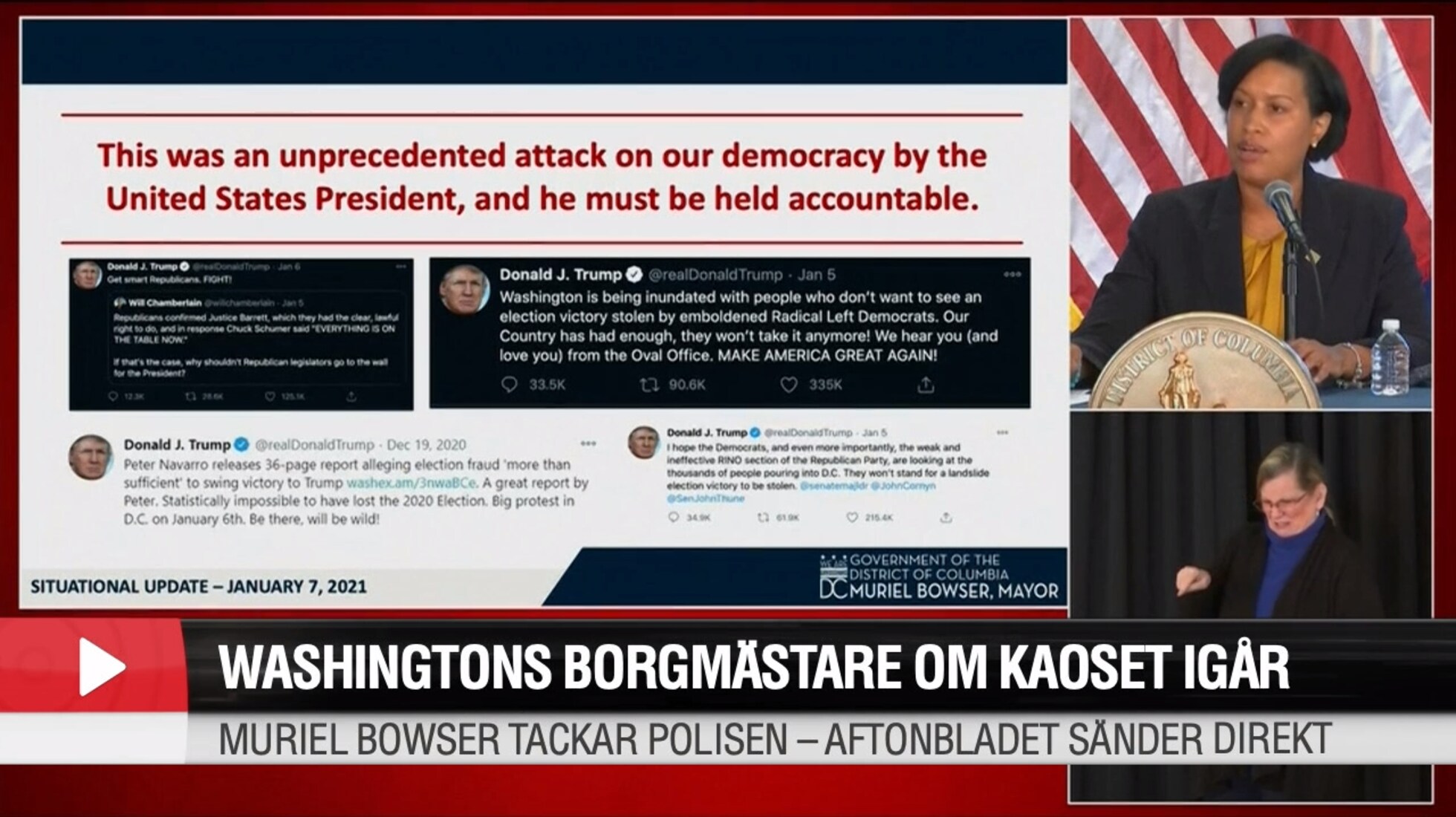 Washingtons borgmästare: ”Presidenten måste hållas ansva...