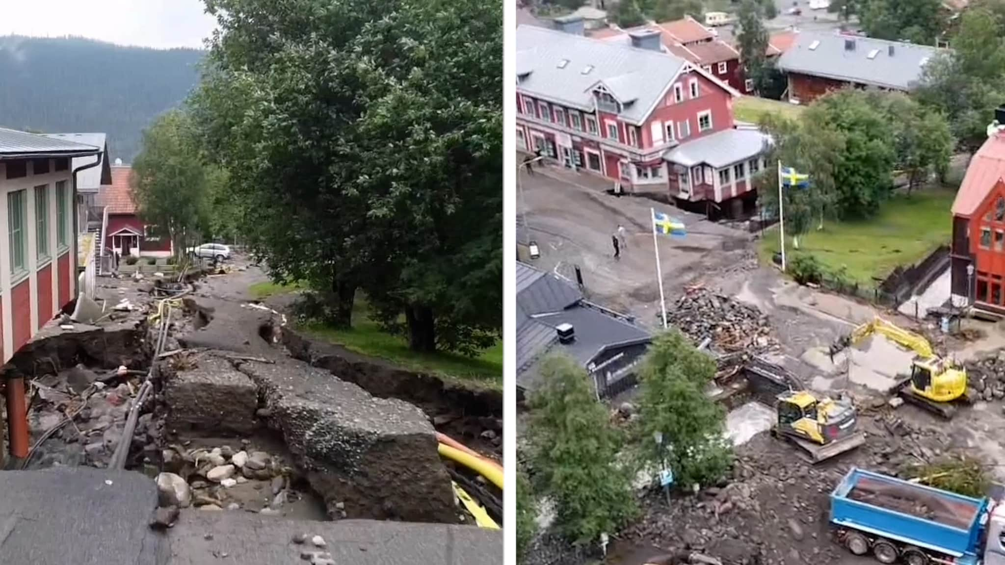 Se drönarbilderna över förödelsen i Åre