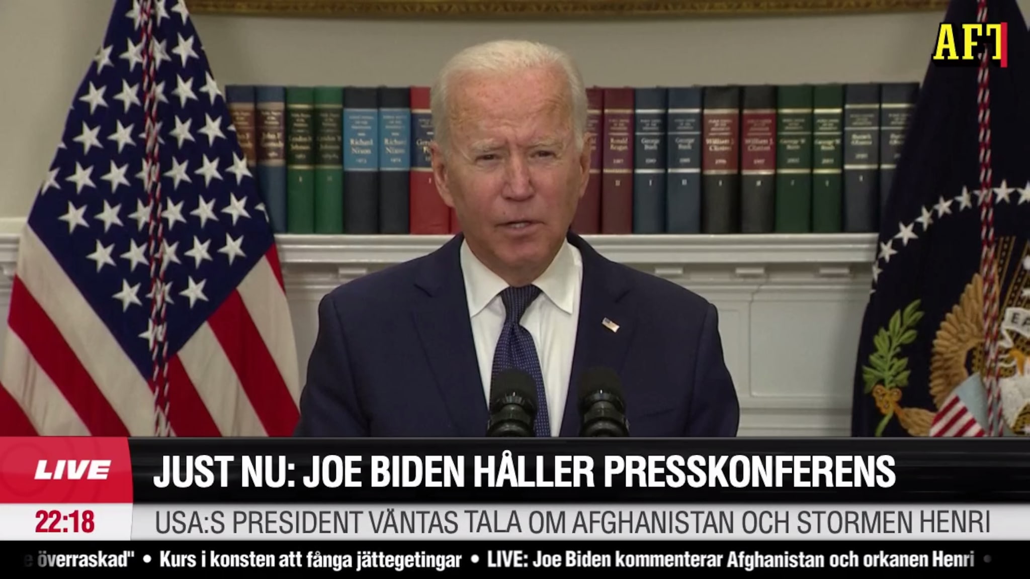 LIVE: Joe Biden kommenterar Afghanistan och orkanen Henri