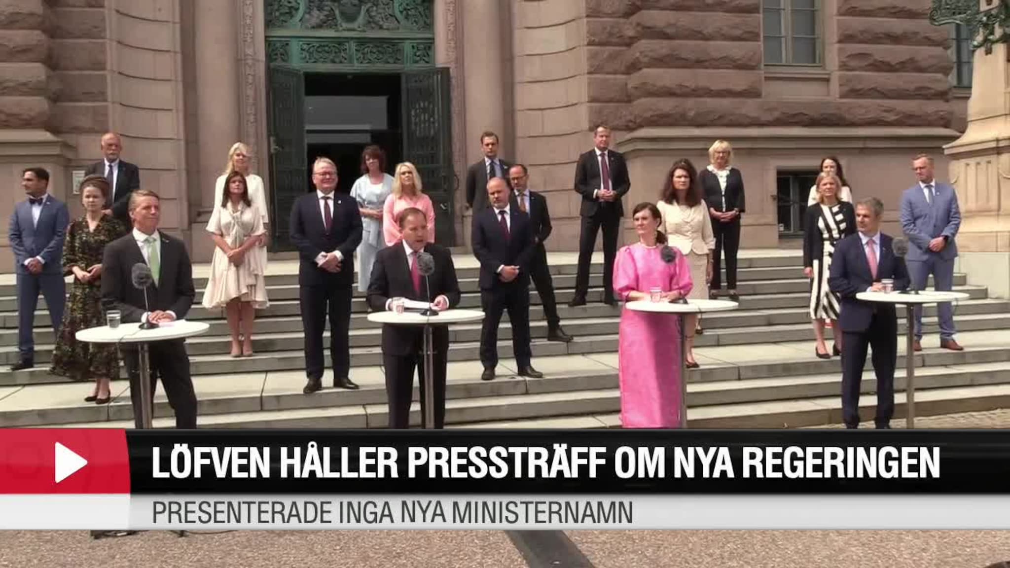 Stefan Löfven presenterar sin nya regering efter krisen